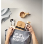 Mochila saco de algodón orgánico 140 g/m2 Pigment Natural color azul pastel segunda vista principal