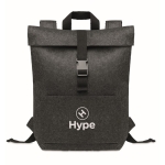 Sofisiticada mochila de fieltro RPET para portátil EasyCarry color gris oscuro vista principal segunda vista