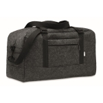 Bolsa para deporte o viaje de fieltro RPET con bandolera ajustable color gris oscuro