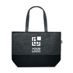 Bolsa para compra de fieltro RPET con base de color Duo City RPET vista de impresión