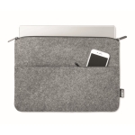 Funda para portátil de fieltro RPET con bolsillo frontal 14 Paris color gris segunda vista