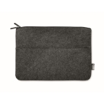 Funda para portátil de fieltro RPET con bolsillo frontal 14 Paris color gris oscuro