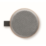 Altavoz con carcasa de bambú y asa para entregar a clientes Iceland color madera septima vista