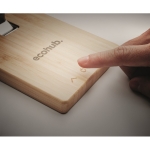 Lámpara de sobremesa plegable con luz LED y cargador de bambú Wireless color madera vista principal