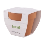 Maceta con tierra y semillas de albahaca de estilo clásico Basil color marrón