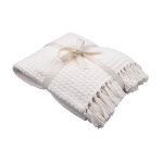 Manta de algodón personalizada con diseño elegante Plaid Cotton color marfil