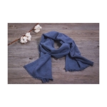 Fular publicitario de algodón reciclado de colores variados color azul primera vista