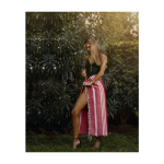 Colorido pareo de algodón y poliéster Pareo Fouta Mallorca color rojo primera vista