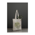 Bolsa de algodón canvas orgánico asas largas 180 g/m2 Organic Superb color beige imagen con logo