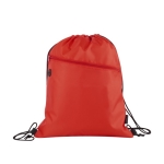 Mochila de cuerdas reciclada con cremallera Climate RPET color rojo