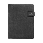 Portafolios económicos con cierre magnético y bolsillos A4 Brief color gris oscuro imagen con logo