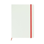 Libreta blanca con goma de color A5 hojas lisas White Colors color rojo