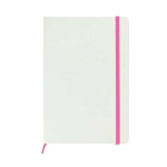 Libreta blanca con goma de color A5 hojas lisas White Colors color rosa