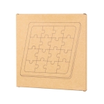 Puzzle publicitario de madera impreso con imagen WoodMate color madera primera vista