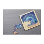 Puzzle publicitario de madera impreso con imagen WoodMate color madera segunda vista