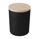 Vela de cristal pintado con tapa de bambú para empresas Levanti color negro primera vista