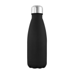 Botella de acero inoxidable con tapón plateado y capacidad de 500ml color negro primera vista