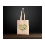 Bolsas baratas personalizadas algodón asas largas 180 g/m2 Eco Superb color beige imagen con logo