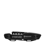 Navaja publicitaria multifuncional de bolsillo para publicidad GearX color negro vista de impresión