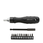 Destornillador personalizado con puntas de acero GearX color negro vista de impresión