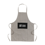 Delantal de algodón reciclado de rayas finas 280 g/m2 Ukiyo Deluxe color negro segunda vista