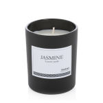 Vela perfumada en elegante vaso promocional Jasmine Ukiyo color negro vista de impresión
