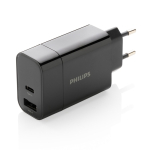 Adaptador Philips de pared de 30 W para carga ultrarrápida color negro