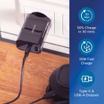 Adaptador Philips de pared de 30 W para carga ultrarrápida color negro vista de ambiente