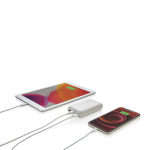 Batería externa carga rápida, hasta 3 dispositivos, 10.000 mAh Alameda color blanco cuarta vista