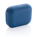 Auriculares resistentes con bloqueo de ruido y micrófono Alamo color azul vista con logo