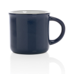 Taza de cerámica vintage de dos colores de 280ml Basic Bicolor color azul marino segunda vista
