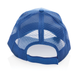 Gorra tipo camionero sostenible de algodón con rejilla Eco Mesh color azul tercera vista