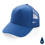 Gorra tipo camionero sostenible de algodón con rejilla Eco Mesh color azul octava vista