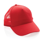 Gorra tipo camionero sostenible de algodón con rejilla Eco Mesh color rojo séptima vista