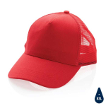 Gorra tipo camionero sostenible de algodón con rejilla Eco Mesh color rojo octava vista