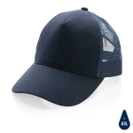 Gorra tipo camionero sostenible de algodón con rejilla Eco Mesh color azul marino octava vista
