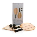 Set de raquetas para playa de madera con funda Set Tenis Playa Wood color marrón vista con caja