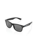 Gafas de sol de plástico reciclado y lentes acrílicas ahumadas Greeny color negro vista de impresión