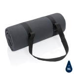 Manta de picnic plegable de RPET repelente al agua con logo Coating color gris oscuro