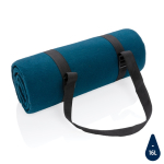 Manta de picnic plegable de RPET repelente al agua con logo Coating color azul marino