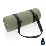 Manta de picnic plegable de RPET repelente al agua con logo Coating color verde oscuro