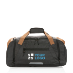 Bolsa de viaje de poliéster reciclado con estilo urbano Urban Outdoor color negro vista de impresión