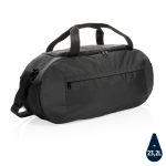 Bolsa deportiva personalizada de poliéster reciclado Impact color negro