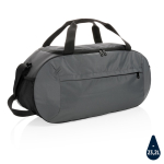 Bolsa deportiva personalizada de poliéster reciclado Impact color gris oscuro
