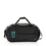 Bolsa de viaje y deportiva reciclada con gran abertura Swiss Peak color negro vista de impresión