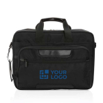 Maletín de poliéster reciclado duradero 15,6 RPET Swiss Peak color negro vista de impresión