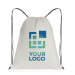 Mochila saco ligera y reciclada con AWARE™ color blanco vista de impresión