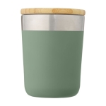 Vaso térmico de acero con tapa de bambú orgánico 330ml Organic Cover color verde menta segunda vista frontal