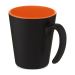 Taza de cerámica bicolor con asa original de 360ml Air Matt color naranja