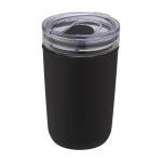Vaso de vidrio de borosilicato y plástico reciclado 420ml Glass color negro